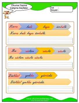 ü sesi Çalışma Sayfaları